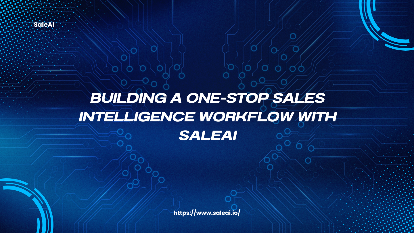 Flujo de trabajo de inteligencia de ventas única con AI | Saleaí