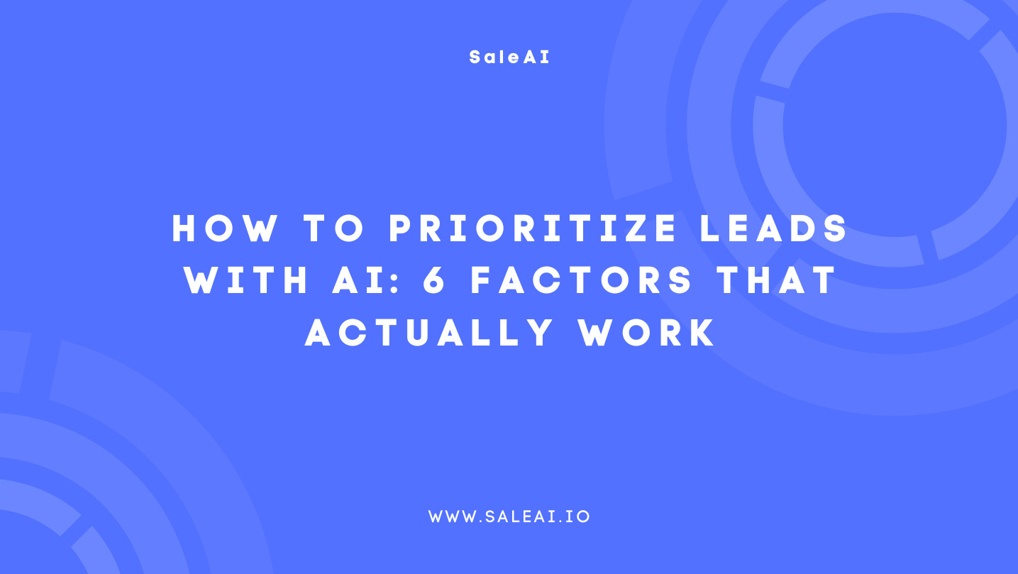 KI -LEAD -Wertung: 6 intelligente Möglichkeiten zur Priorisierung von B2B -Interessenten | Saleai