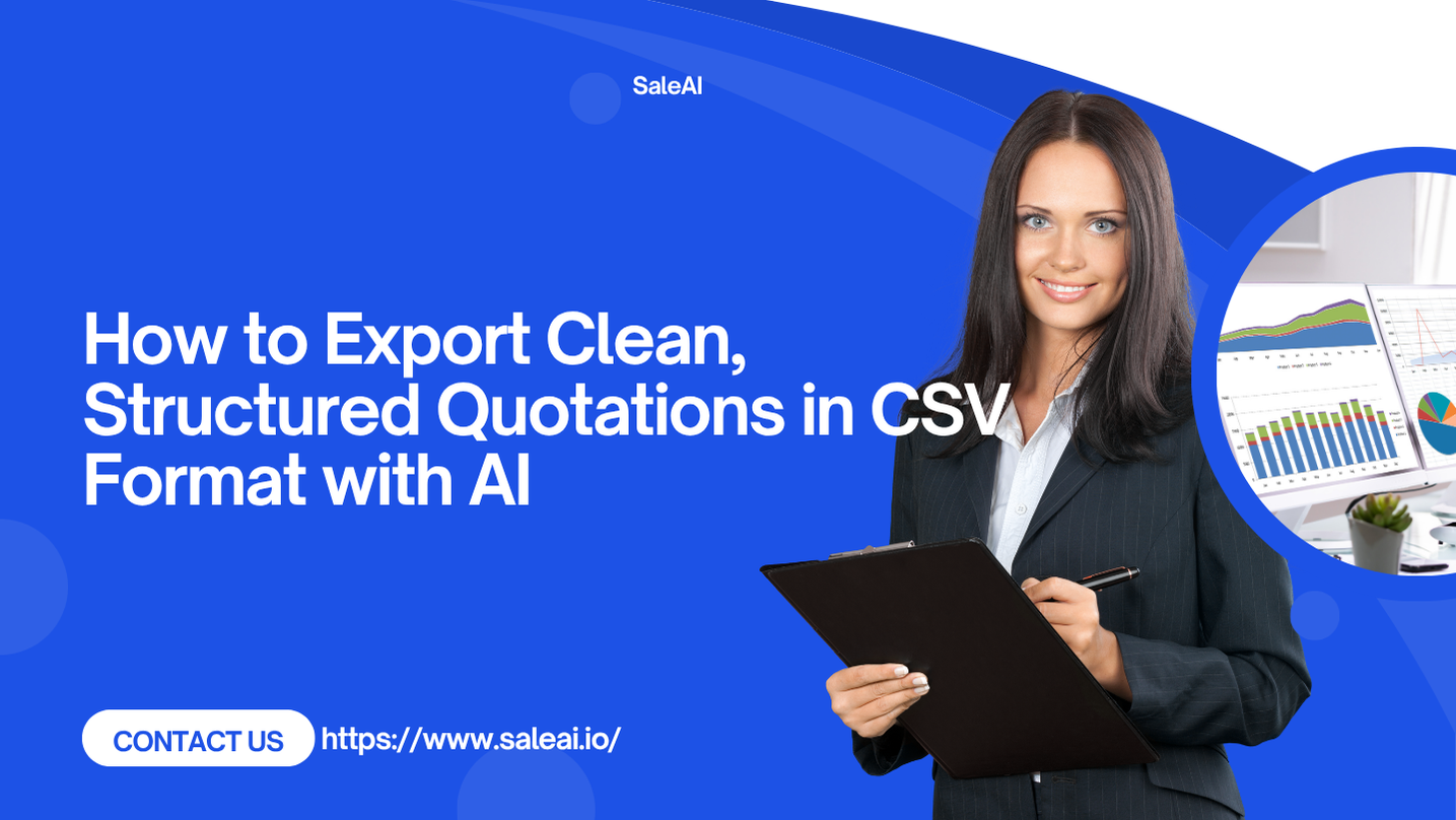 Export Clean Quotation Sheets in CSV Format with SaleAI