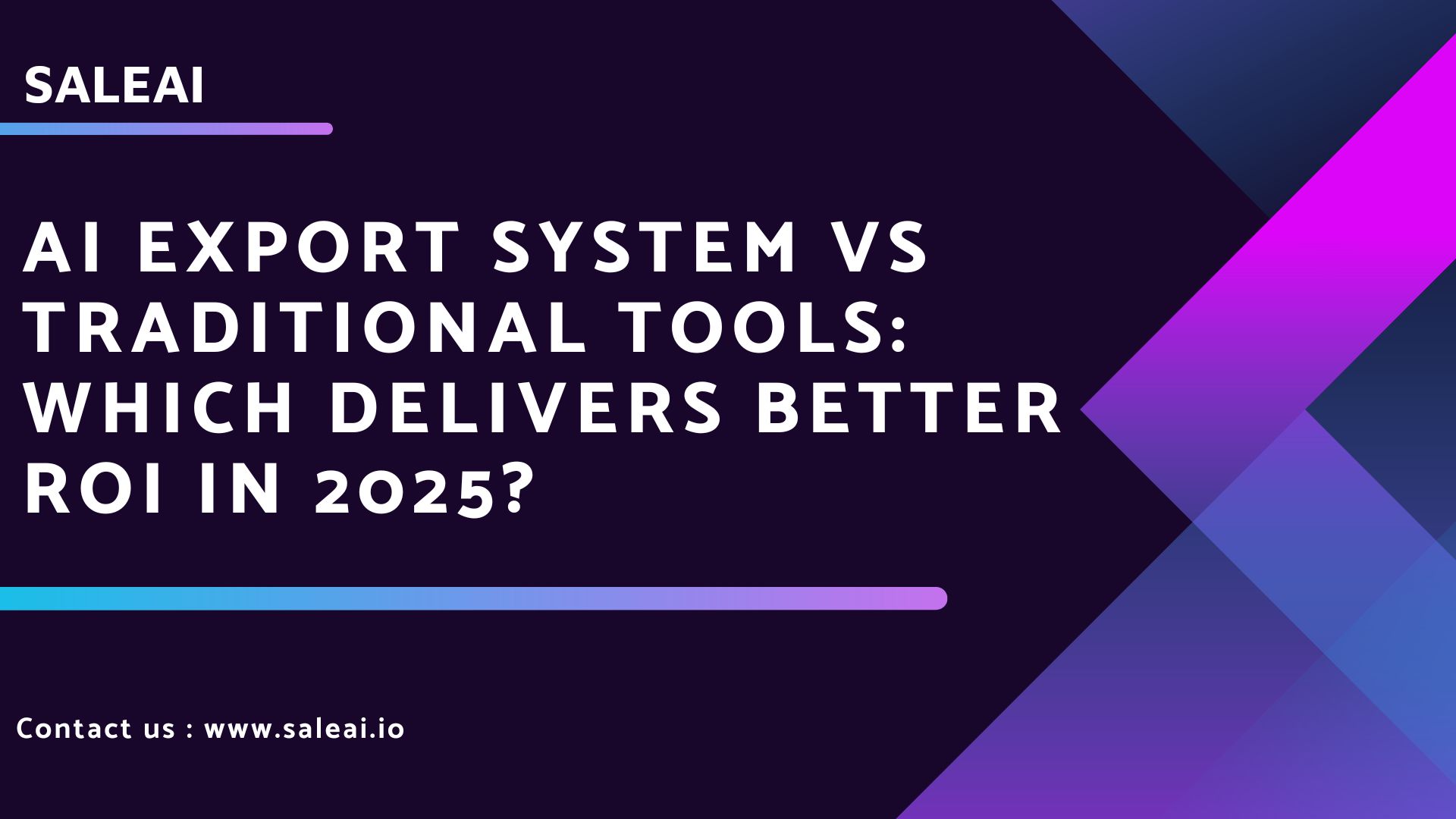 Système d'exportation d'IA vs outils traditionnels: comparaison du retour sur investissement en 2025 | Saleai