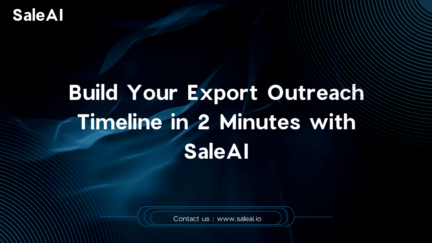 Build Your Export Outreach Timeline in 2 Minutes with SaleAI Build Your Export Outreach Timeline in 2 Minutes with SaleAI